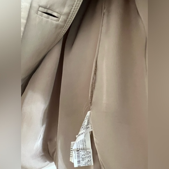 Zara khaki beige trench coat short with zipper hood US size Medium EUR M - Picture 10 of 11